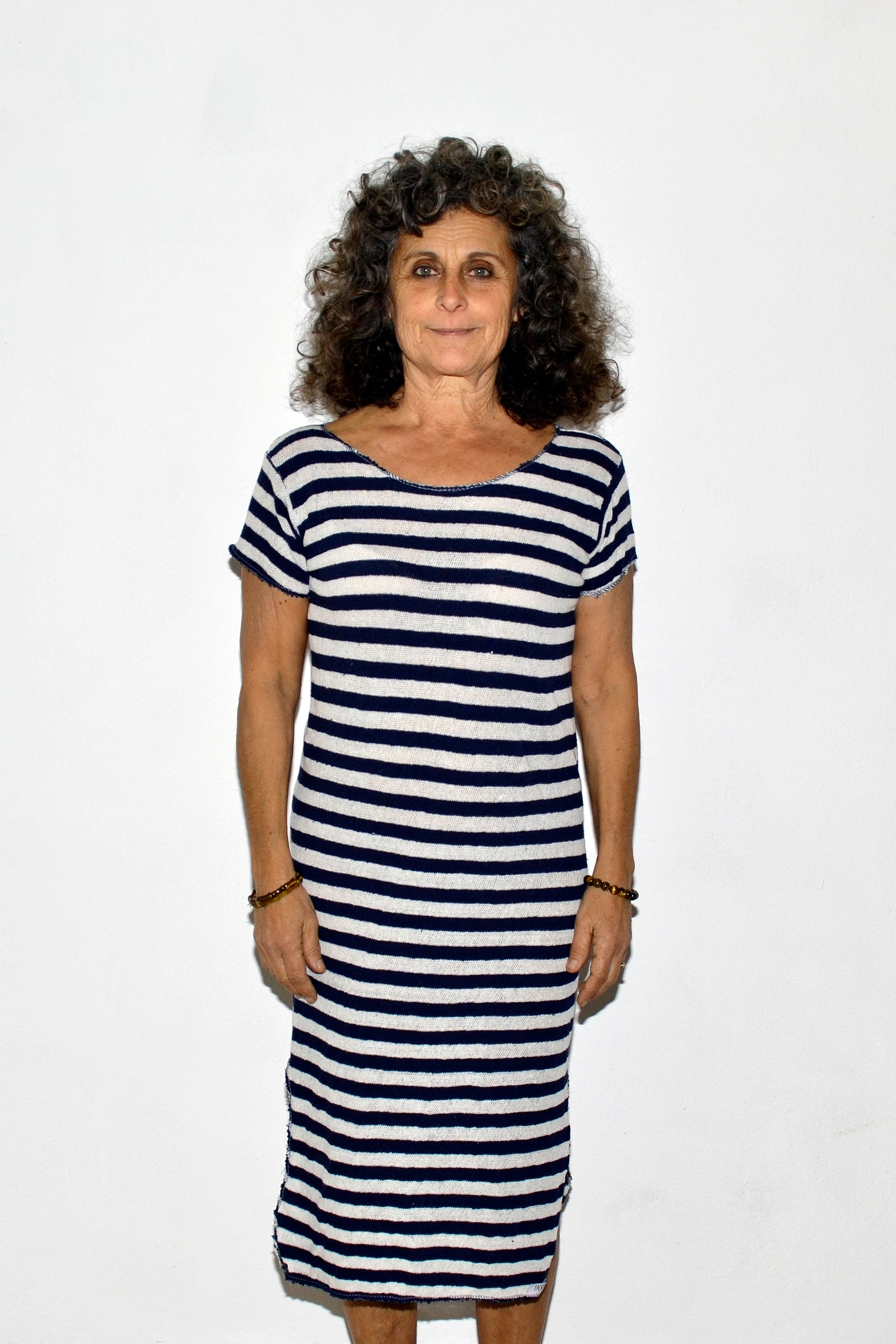 Vestido manga corta midi