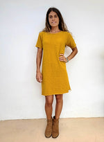 Cargar imagen en el visor de la galería, Vestido mostaza manga corta
