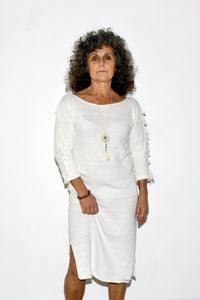 Vestido manga 3/4 midi