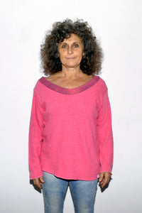 Jersey  fucsia cuello morado